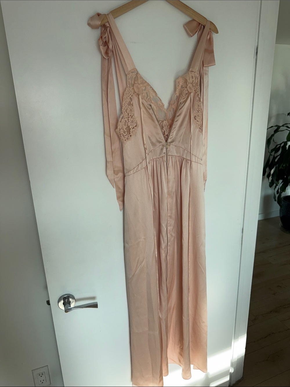 Stella McCartney Blush Satin & Lace Slip Dress - Picture 2 of 7